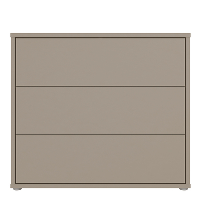 Pembroke 3 Drawer Chest With Push-to-Open Drawers in Taupe