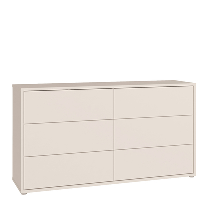 Pembroke 6 Drawer Wide Chest with Push-to-Open Drawers in Sand