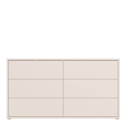 Pembroke 6 Drawer Wide Chest with Push-to-Open Drawers in Sand