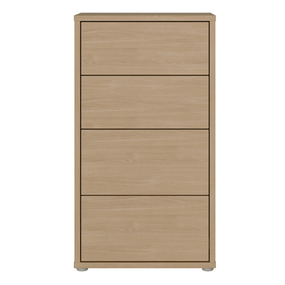 Pembroke Tall 4 Drawer Chest with Push-to-Open Drawers in Elegancia Oak