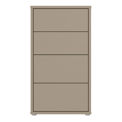 Pembroke Tall 4 Drawer Chest with Push-to-Open Drawers in Taupe