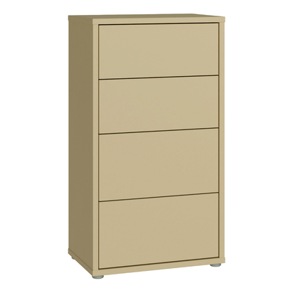 Pembroke Tall 4 Drawer Chest with Push-to-Open Drawers in Butter Yellow