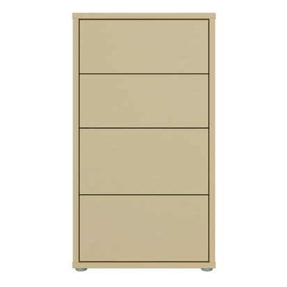Pembroke Tall 4 Drawer Chest with Push-to-Open Drawers in Butter Yellow