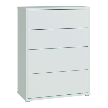 Pembroke 4 Drawer Chest with Push-to-Open Drawers in Light Grey