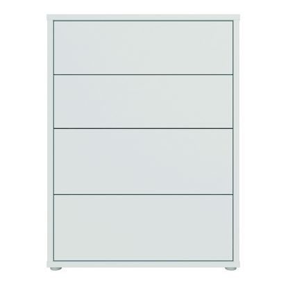 Pembroke 4 Drawer Chest with Push-to-Open Drawers in Light Grey