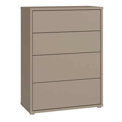 Pembroke 4 Drawer Chest with Push-to-Open Drawers in Taupe