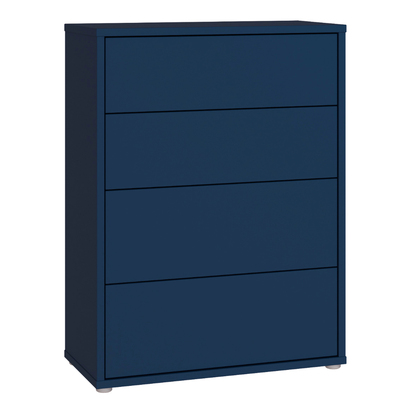 Pembroke 4 Drawer Chest with Push-to-Open Drawers in Night Blue