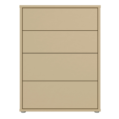 Pembroke 4 Drawer Chest with Push-to-Open Drawers in Butter Yellow
