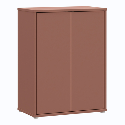 Pembroke Tall 2 Door Cupboard with Push-to-Open Doors in Terracotta