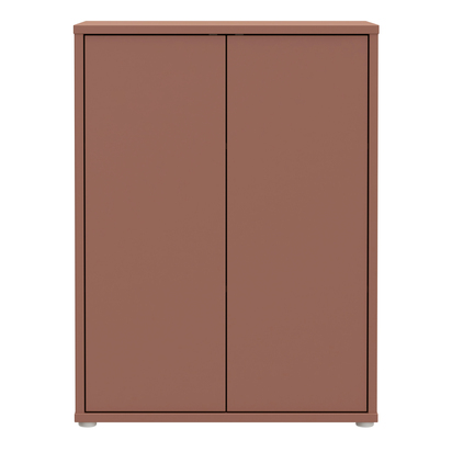 Pembroke Tall 2 Door Cupboard with Push-to-Open Doors in Terracotta