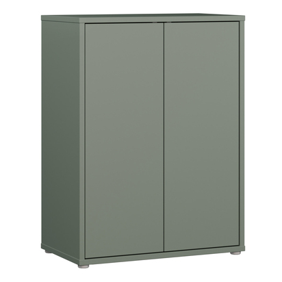 Pembroke Tall 2 Door Cupboard with Push-to-Open Doors in Sage Green