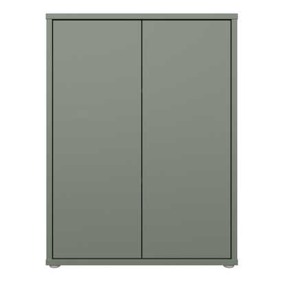Pembroke Tall 2 Door Cupboard with Push-to-Open Doors in Sage Green