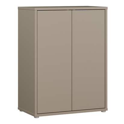 Pembroke Tall 2 Door Cupboard with Push-to-Open Doors in Taupe