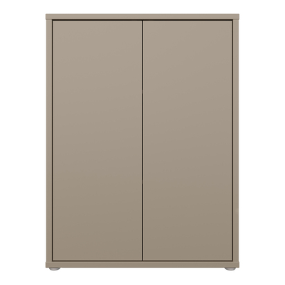 Pembroke Tall 2 Door Cupboard with Push-to-Open Doors in Taupe