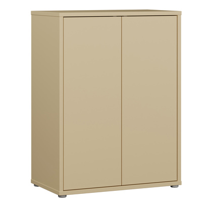 Pembroke Tall 2 Door Cupboard with Push-to-Open Doors in Butter Yellow