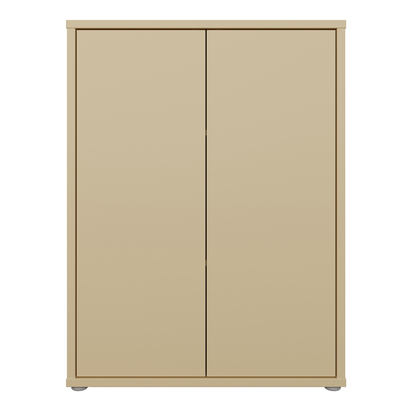 Pembroke Tall 2 Door Cupboard with Push-to-Open Doors in Butter Yellow