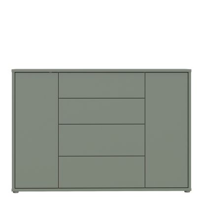Pembroke Wide Sideboard with 4 Drawers & 2 Doors with Push-to-Open in Sage Green