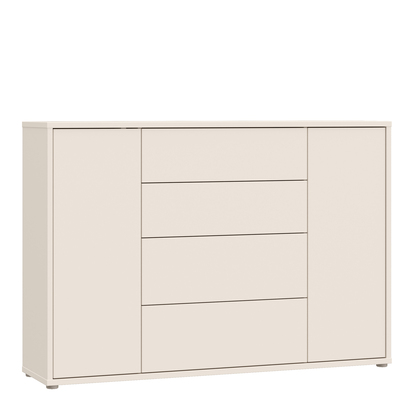 Pembroke Wide Sideboard with 4 Drawers & 2 Doors with Push-to-Open in Sand
