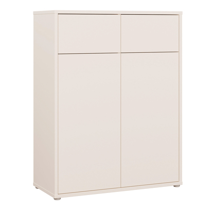 Pembroke Storage Cabinet with 2 Doors & 2 Drawers with Push-to-Open in Sand