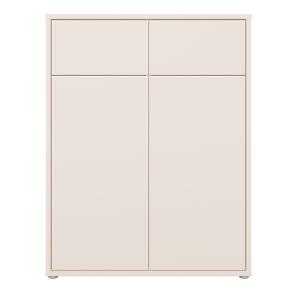 Pembroke Storage Cabinet with 2 Doors & 2 Drawers with Push-to-Open in Sand