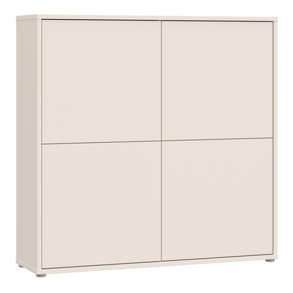 Pembroke 4 Door Large Storage Cabinet with Push-to-Open Doors in Sand
