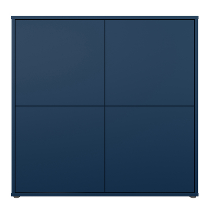 Pembroke 4 Door Large Storage Cabinet with Push-to-Open Doors in Night Blue