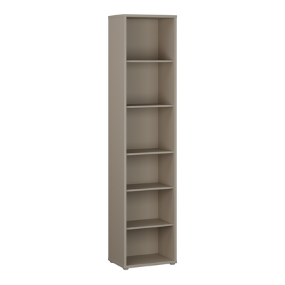 Pembroke Tall Narrow Bookcase with 5 Shelves in Taupe