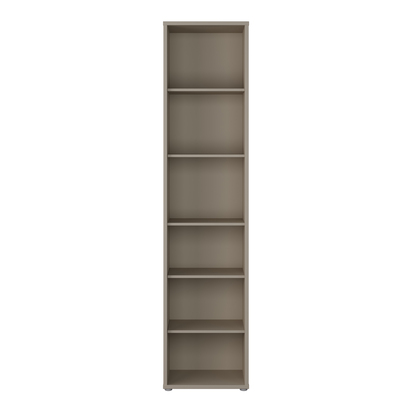 Pembroke Tall Narrow Bookcase with 5 Shelves in Taupe