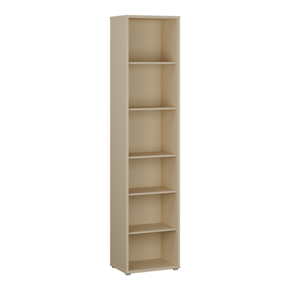 Pembroke Tall Narrow Bookcase with 5 Shelves in Butter Yellow