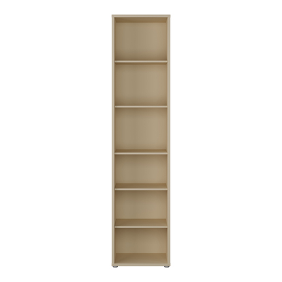 Pembroke Tall Narrow Bookcase with 5 Shelves in Butter Yellow