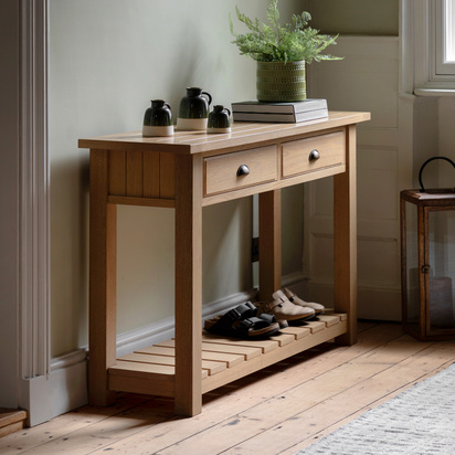 Windsor 2 Drawer Console Natural 1400x380x800mm