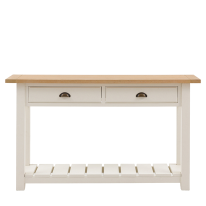 Windsor 2 Drawer Console White 1400x380x800mm