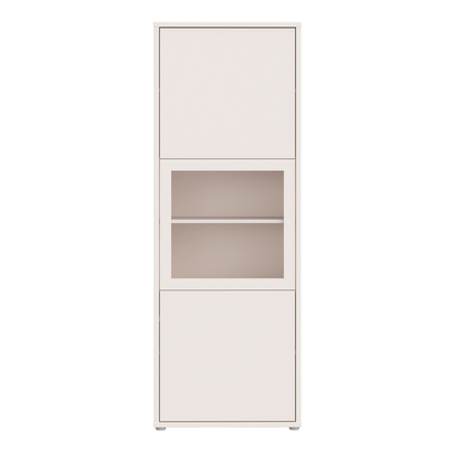 Pembroke Narrow Display Cabinet with 3 Push-to-Open Doors in Sand