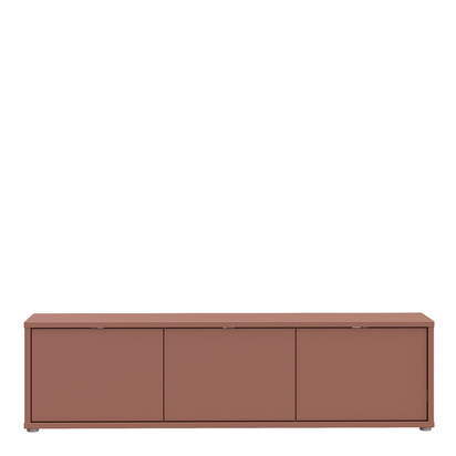 Pembroke Wide TV Cabinet with 3 Doors Push-to-Open in Terracotta