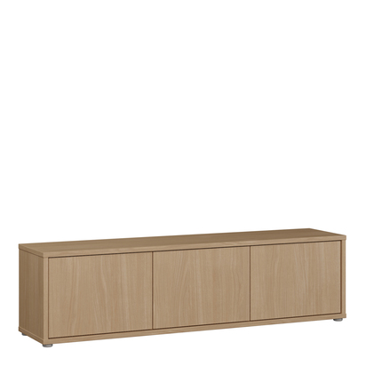 Pembroke Wide TV Cabinet with 3 Doors Push-to-Open in Elegancia Oak