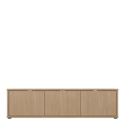 Pembroke Wide TV Cabinet with 3 Doors Push-to-Open in Elegancia Oak