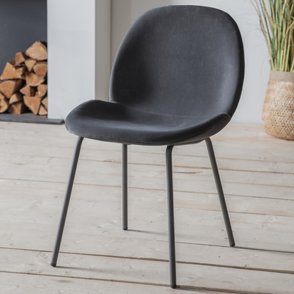 Brookcombe Chair Grey Velvet (2pk)