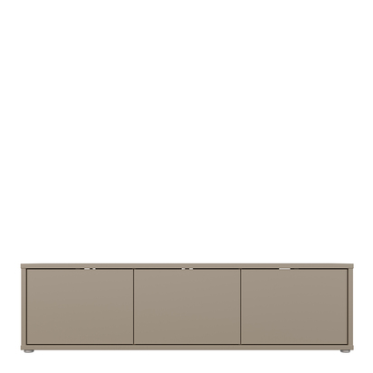 Pembroke Wide TV Cabinet with 3 Doors Push-to-Open in Taupe