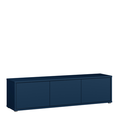 Pembroke Wide TV Cabinet with 3 Doors Push-to-Open in Night Blue