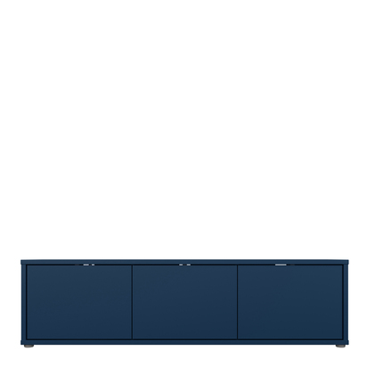 Pembroke Wide TV Cabinet with 3 Doors Push-to-Open in Night Blue