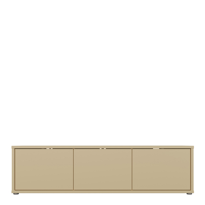 Pembroke Wide TV Cabinet with 3 Doors Push-to-Open in Butter Yellow