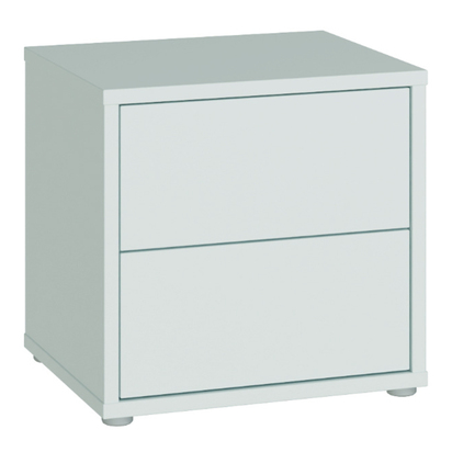 Pembroke Low Bedside Cabinet with 2 Drawers Push-to-Open in Light Grey