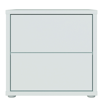Pembroke Low Bedside Cabinet with 2 Drawers Push-to-Open in Light Grey