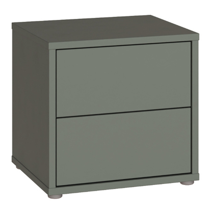 Pembroke Low Bedside Cabinet with 2 Drawers Push-to-Open in Sage Green