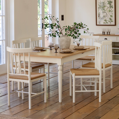Windsor Ext Dining Table White 1800/2300x950x750mm