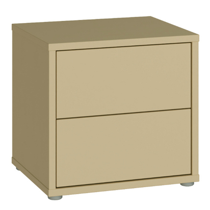 Pembroke Low Bedside Cabinet with 2 Drawers Push-to-Open in Butter Yellow