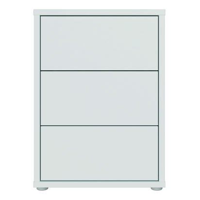 Pembroke Bedside Cabinet with 3 Drawers Push-to-Open in Light Grey