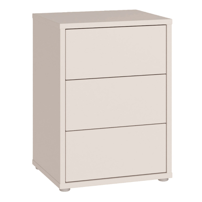 Pembroke Bedside Cabinet with 3 Drawers Push-to-Open in Sand
