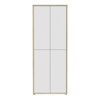 Pembroke Shoe Cabinet with 4 Doors Push-to-Open in Artisan Oak and Light Grey Doors
