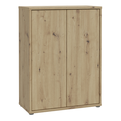 Pembroke Shoe Cabinet with 2 Doors Push-to-Open in Artisan Oak